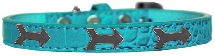 Arrows Widget Croc Dog Collar Turquoise Size 18